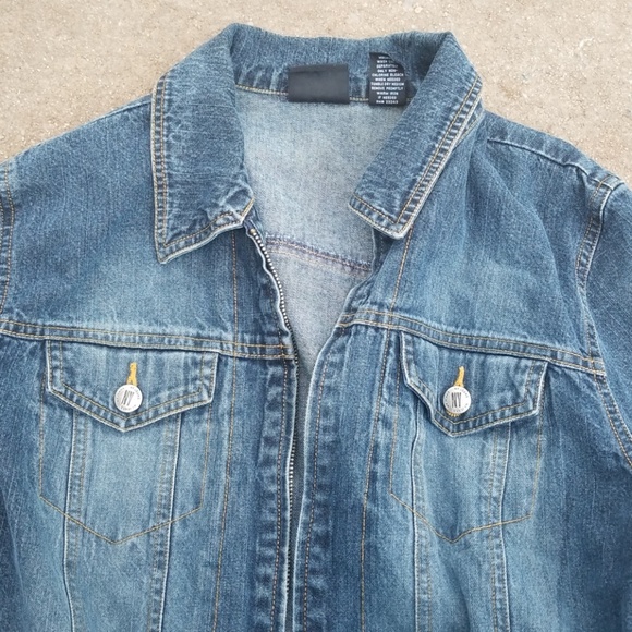 RELISTEDNew York & Company zip denim jacket medium - Picture 2 of 3